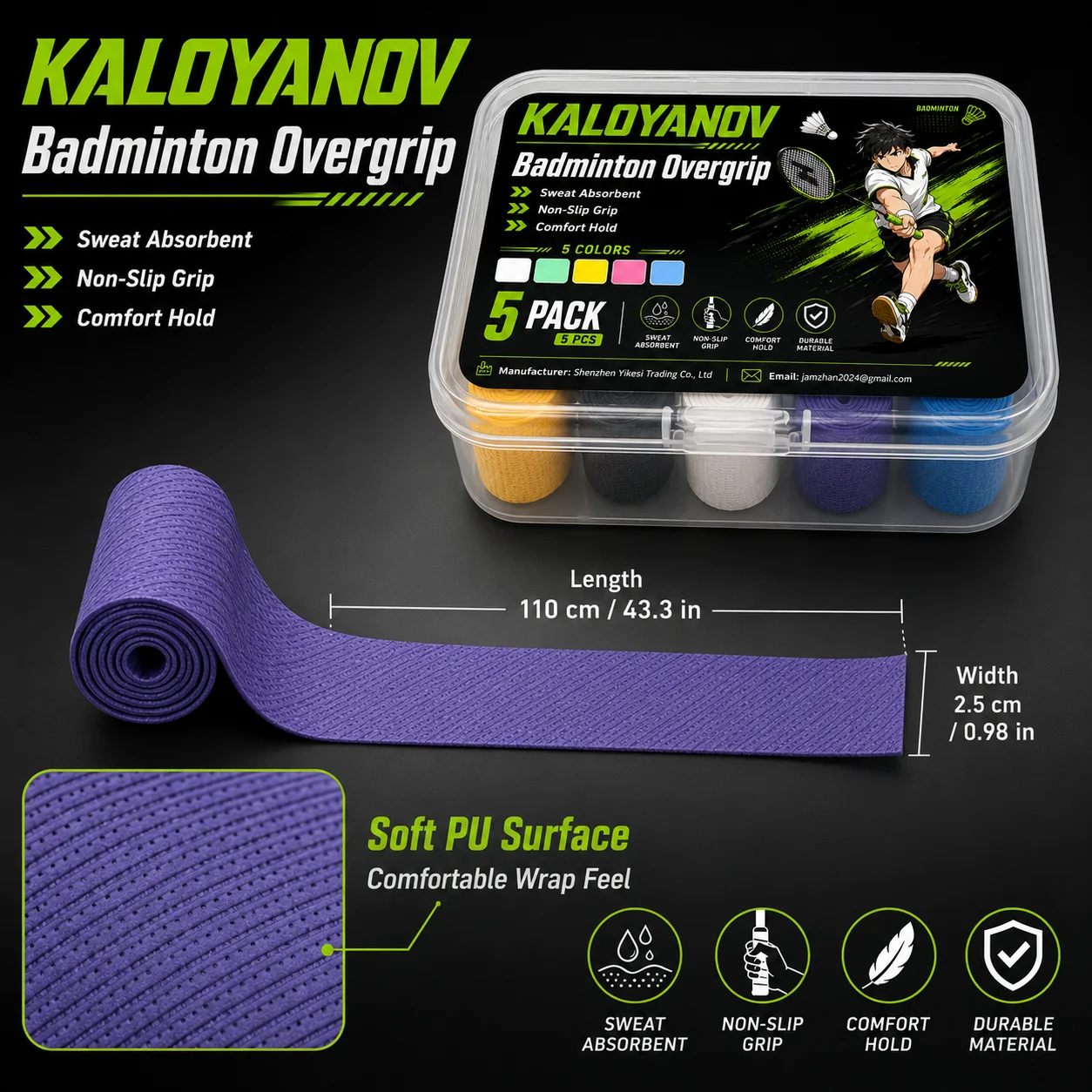 Tennis Overgrip Badminton Over - огляд і ціна Badminton Materi