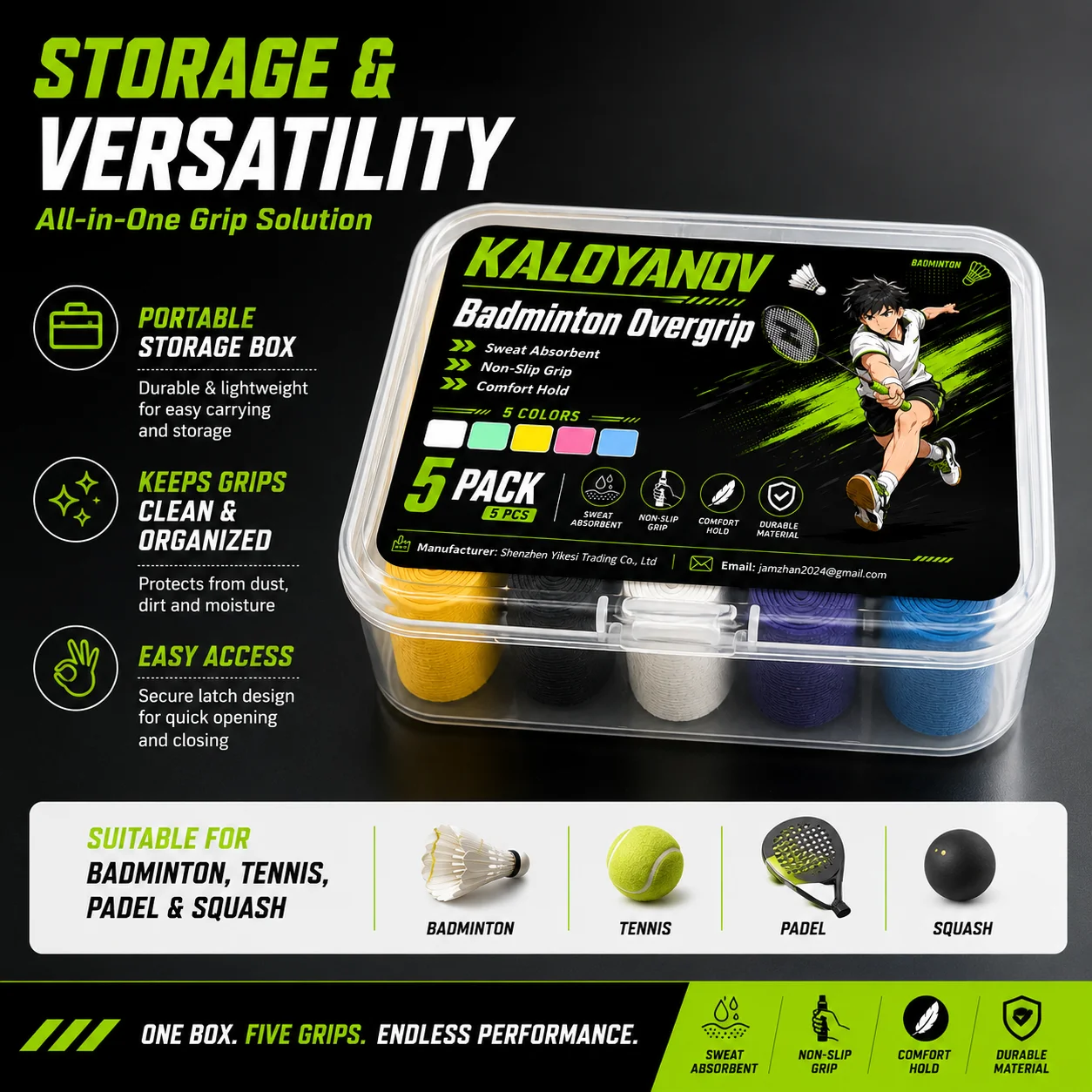 Tennis Overgrip Badminton Over - огляд і ціна Badminton Materi